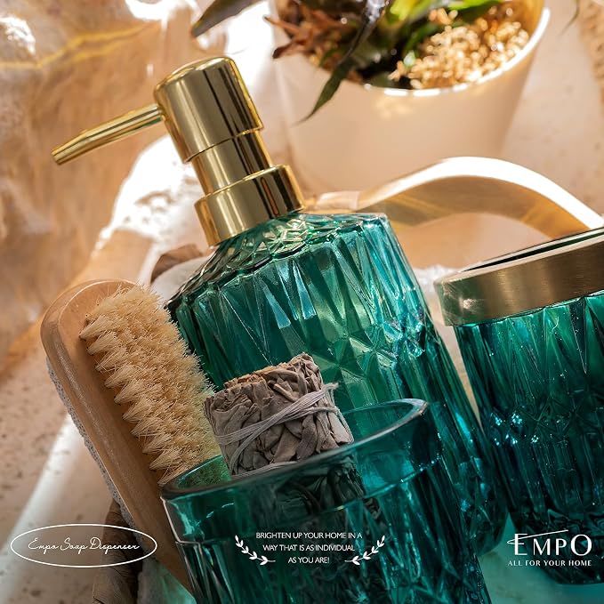 EMPO 6PCS Bathroom Clear Glass Accessories Set, Contemporary Modern Decor - Image 4