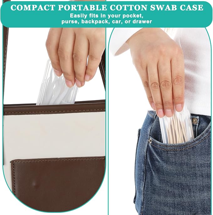 2PCS Cotton Swab Holder for Travel, Floss Picks Case, Portable Small Dental - Image 5