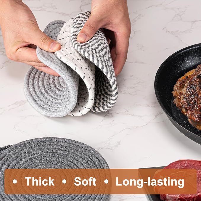 7 Inch Trivets for Hot Dishes, Pots and Pans, 5 Heat Resistant Pot Holders for - Image 3