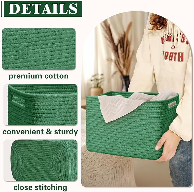 Storage Baskets for Organizing, 4 Pack Baskets for Shelves, Decorative Storage - Image 5