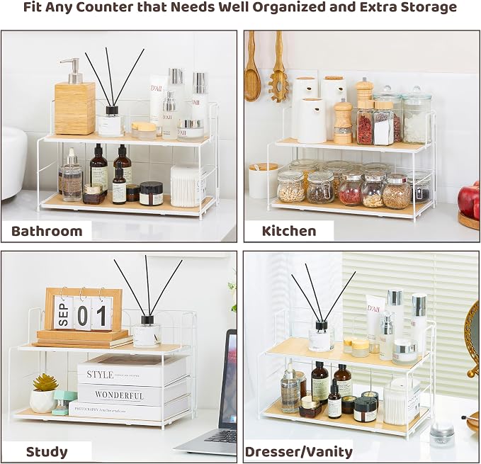 Bathroom Counter Organizer 10s Tool-Free Install, 2 Tier Bathroom Organizers - Image 4