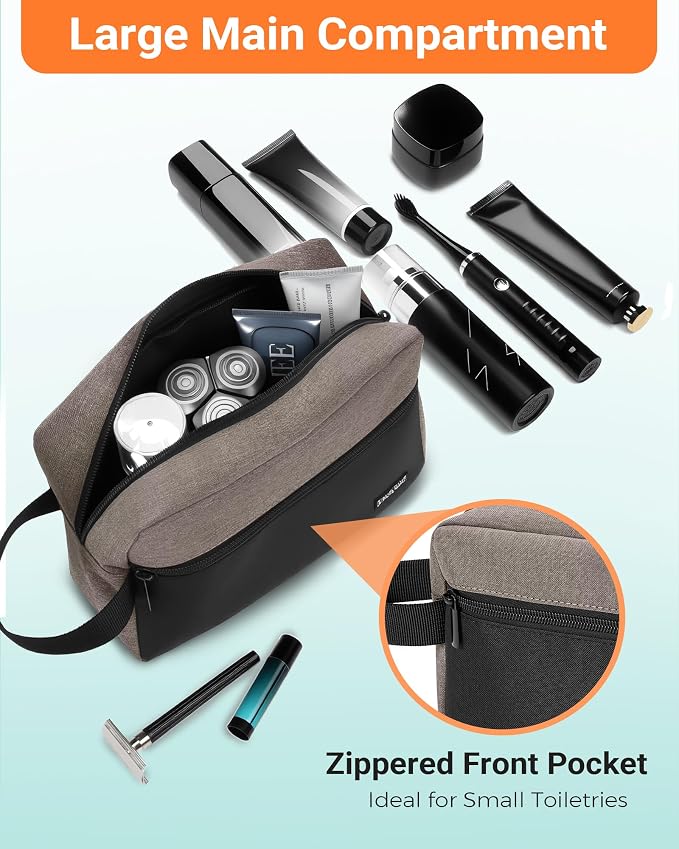 Elviros Travel Toiletry Bag for Men Hanging Toiletries Dopp Kit Small Bathroom - Image 3