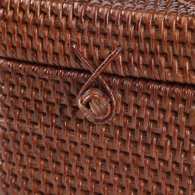 Rattan Square Tissue Box Cover, 5.7" x 5.7" x 5", Decorative Woven Facial - Image 7