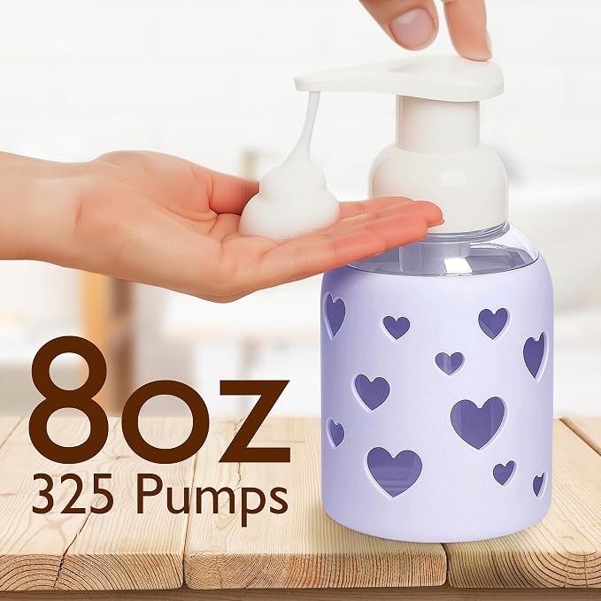SoCal Suds & Company Foaming Hand Soap Dispenser Glass, Liquid Soap Pump - Image 6