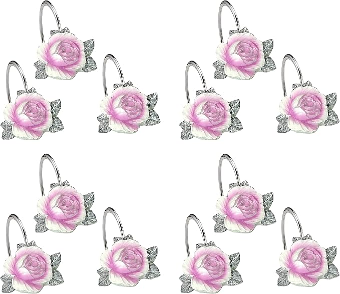 Zahari Home 13pc Michelle Bathroom Shower Curtain Sets Shower Curtain & 12 - Image 4