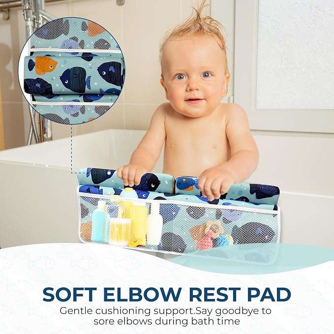 TubbieBuddies Bath Kneeler and Elbow Rest Pad Set – Fish-Themed Baby Bath - Image 7