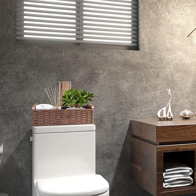 Round Paper Rope Storage Basket Wicker - Image 3