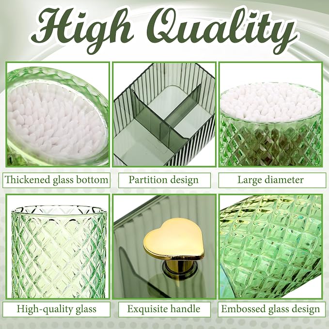3 Pcs Qtip Holder Dispenser Bathroom Set Cotton Ball Holder Cotton Swabs/ball - Image 3