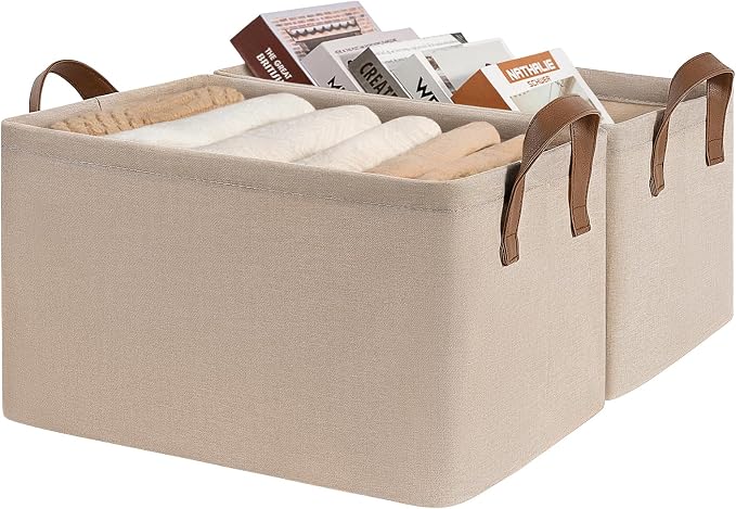CHICVITA Storage Baskets for Shelves, Closet Fabric Storage Bins by CHICVITA