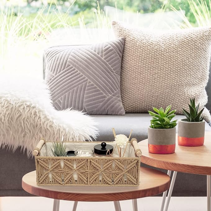 Macrame Storage Basket Boho Decor Baskets - Image 5