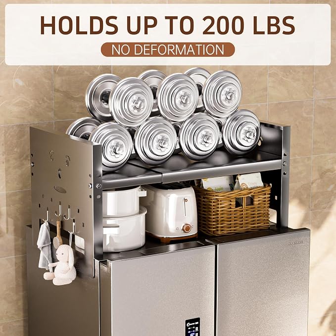 Adjustable Top Storage Shelf for Refrigerator or Washer, Dryer Countertop - Image 3