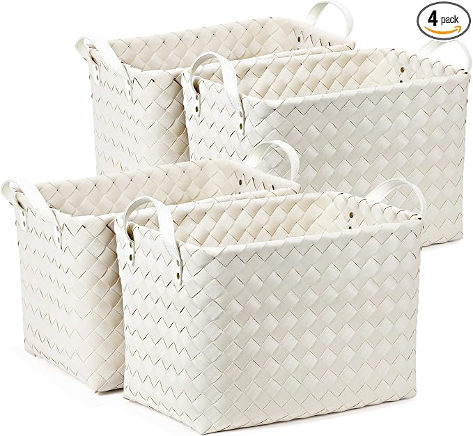 Handwoven Clothes Basket Laundry Hampers Large Wicker Storage Baskets by Unknown