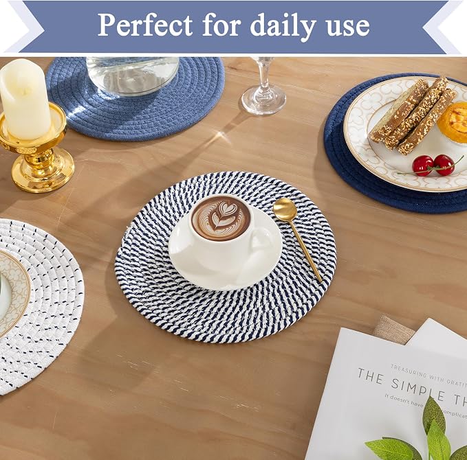 SHACOS 10 Inches Trivets for Hot Dishes, 4 Pieces Cotton Trivets Mats for - Image 5
