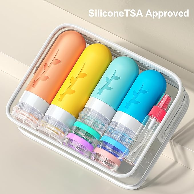 18pack Travel Bottles for Toiletries:Silicone TSA Approved-Containers for - Image 6