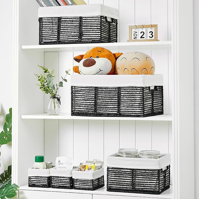 Vagusicc Wicker Storage Basket, 6 Pack Baskets - Image 5