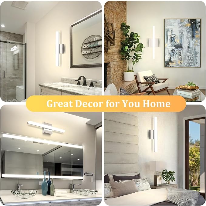 Combuh LED Bathroom Vanity Light Lamp 16Inch 9W IP44 Chrome Over Mirror - Image 4
