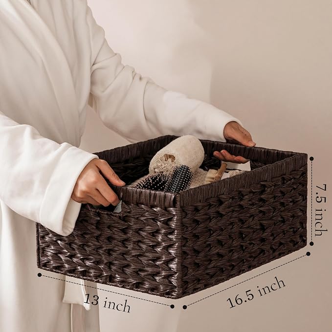 UBBCARE Storage Baskets with Label, Wicker Pantry Baskets - Image 2
