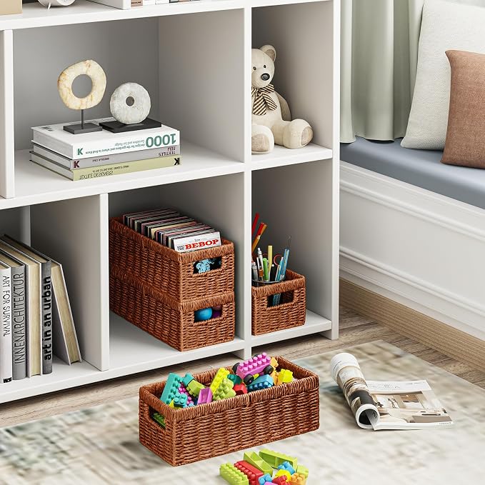 Vagusicc Wicker Storage Basket, Paper Rope Wicker Baskets - Image 8