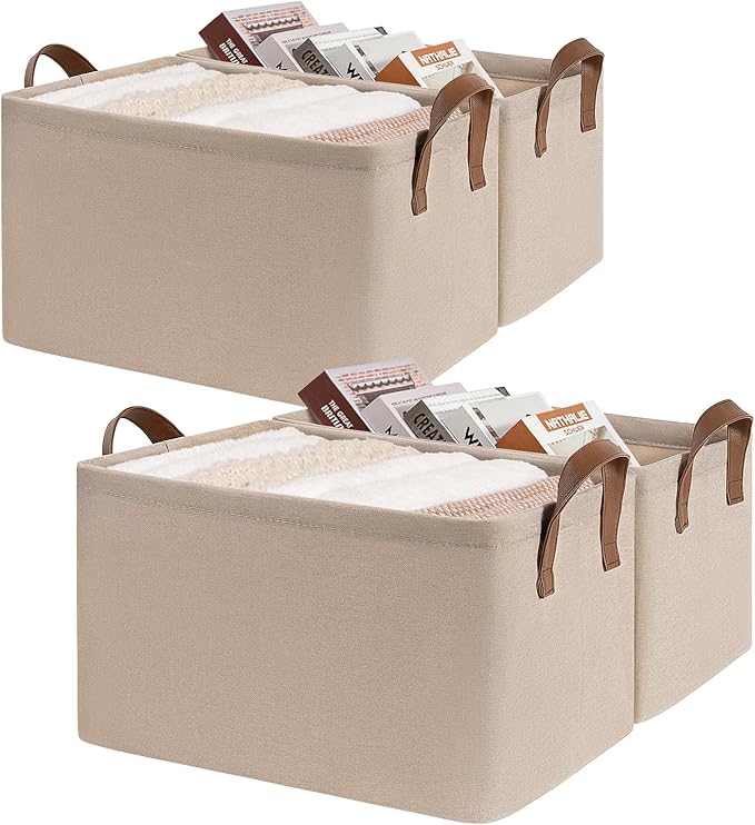 CHICVITA Storage Baskets for Shelves, Large Fabric Organizer Bins by CHICVITA