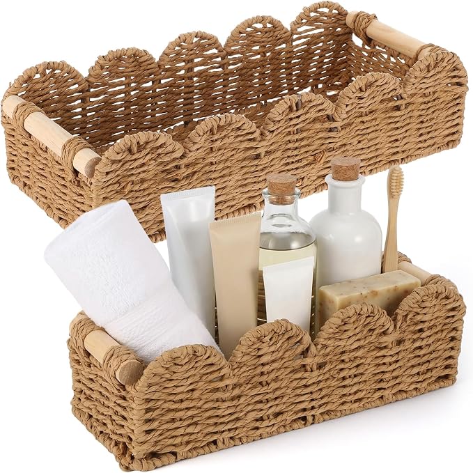 2 Pcs Toilet Paper Storage Basket, Home Bathroom Bedroom Decor and Organization by Unknown