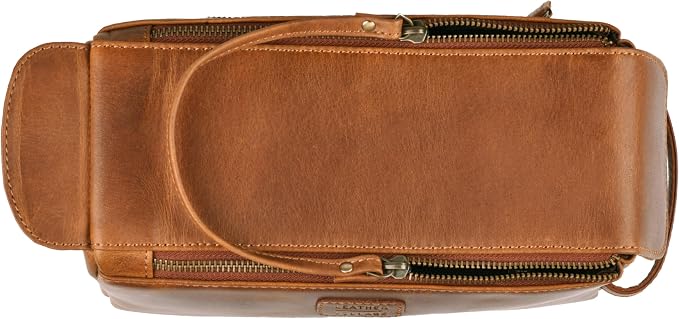 LEATHER VILLAGE Genuine Leather Travel Toiletry Bag - Image 6