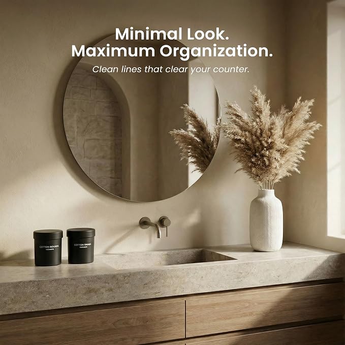 MaisoNovo Qtip Holder Bathroom Set – Airtight Glass Qtip Holder - Image 8