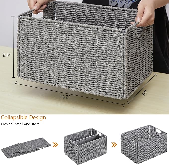 Vagusicc Wicker Storage Basket, Small Storage Baskets - Image 2