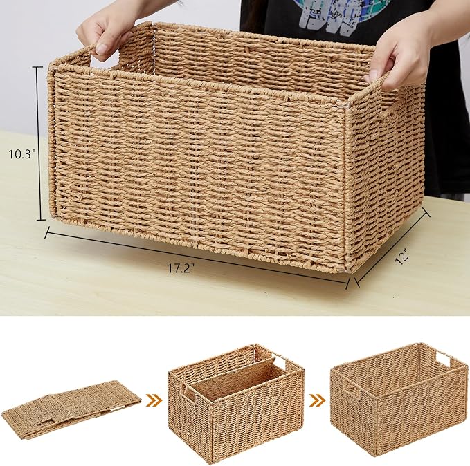 Vagusicc Wicker Storage Basket, Small Storage Baskets - Image 2