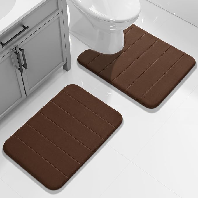 Yimobra U-Shaped Toilet Bath Mat Set 2 Piece by Yimobra