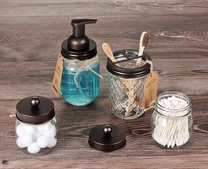 Amolliar Mason Jar Foaming Soap Dispenser, Rustproof Stainless Steel Lid - Image 5