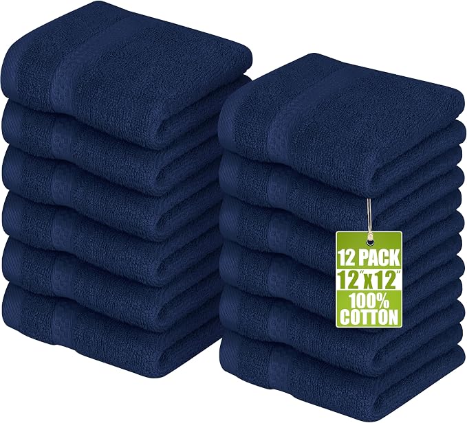 Utopia Towels 12 Pack Premium Wash Cloths Set, 12 by 12 Inches, 100% Cotton by UTOPIATOWELS