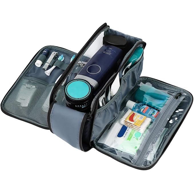 ZEEMO Travel Toiletry Bag for Men, Large Water-Resistant Double-Sided Full-Open - Image 3