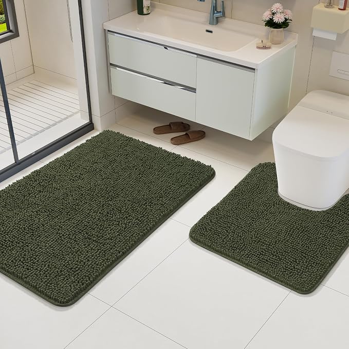 AROGAN Bathroom Rug Sets 2 Piece, Washable Bath Rug, Absorbent Soft Non Slip - Image 7