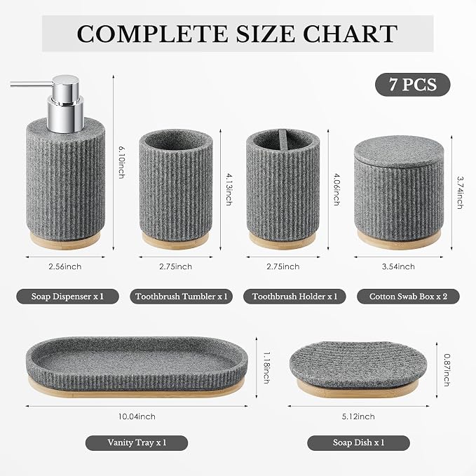 7PCS Bathroom Accessories Set, - Image 7
