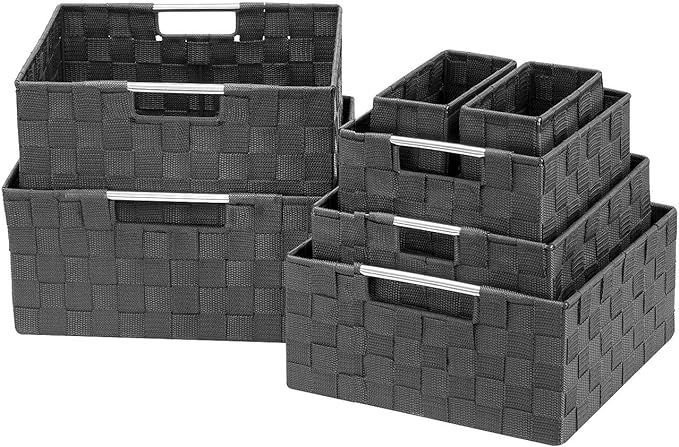Sorbus Storage Baskets for Organizing, Mesh Hand-Woven Design, Linen Closet by Sorbus