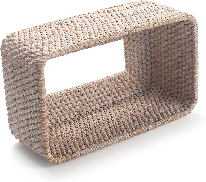 Rattan Tissue Box Cover Natural Woven Facial Napkin Holder Rectangular 10 x 6.1 - Image 4