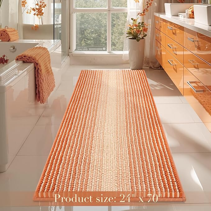 BSICPRO Large Bathroom Rug, Non Slip 24 x 70 Inches Water Absorbent Chenille - Image 6