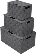 Sorbus Set of 3 Hand-Woven Storage Baskets by Sorbus