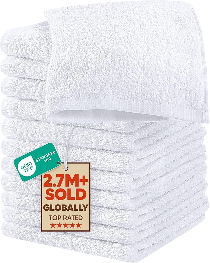 Utopia Towels 12 Pack Cotton Washcloths Set, 100% Ring Spun Cotton, Premium by UTOPIATOWELS