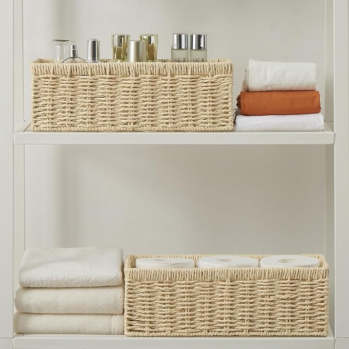 Vagusicc Wicker Storage Basket, Paper Rope Wicker Baskets - Image 6