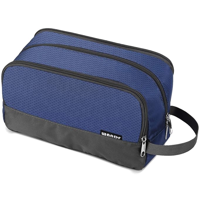 Toiletry Bag for Men Hanging Dopp Kit Water Resistant Shaving Bag Small by WANDF