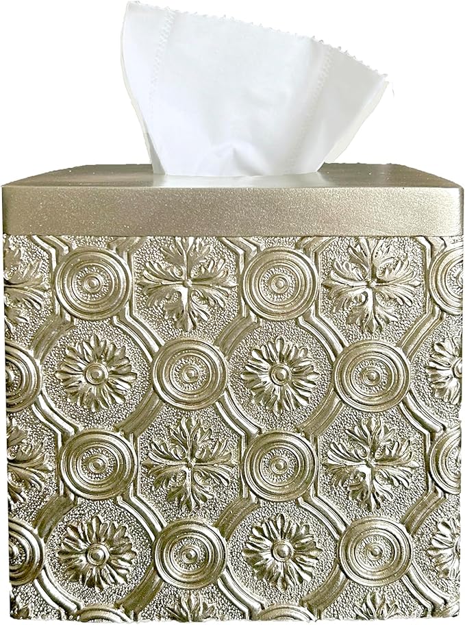 Hymmah Modern Square Tissue Box Cover Holder, Bathroom Accessories Decor Unique by Hymmah