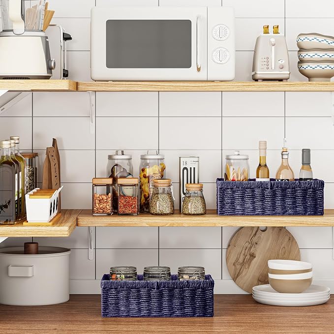 Vagusicc Wicker Storage Basket, Paper Rope Wicker Baskets - Image 6