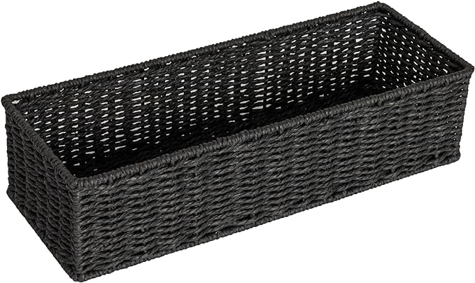 Household Essentials Handwoven Paper Rope Rectangular Storage Basket by HouseholdEssentials