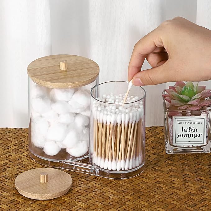 Hipiwe Acrylic Cotton Swab Holder Clear Qtip Dispenser - Image 6