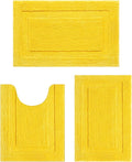 SHACOS Yellow Fall Bathroom Rugs Sets 3 Piece, Soft Fluffy Water Absorbent Bath by SHACOS