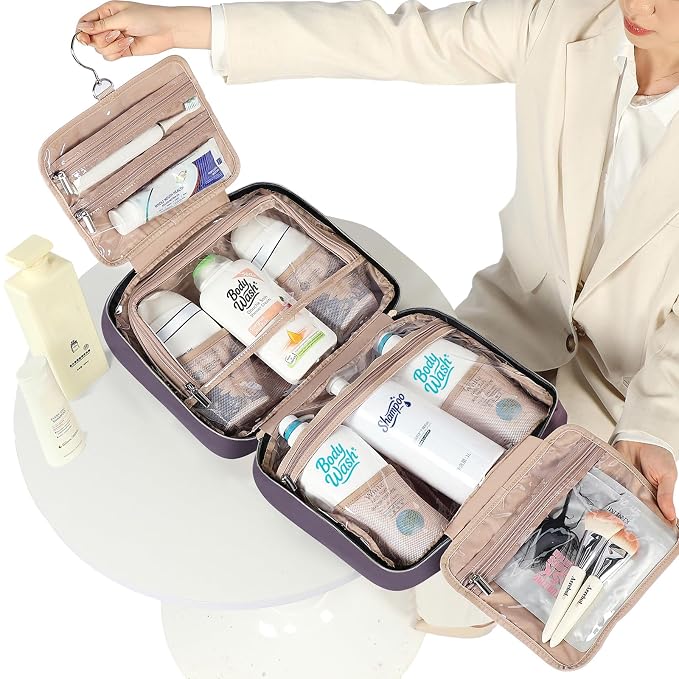 NISHEL Travel Toiletry Bag for women, Portable Hanging Organizer for - Image 2