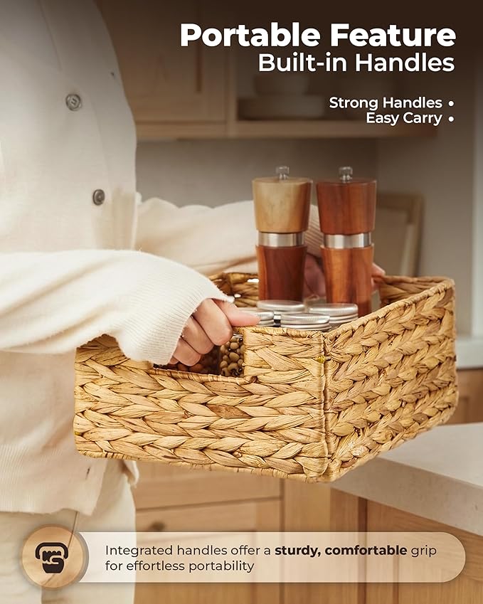 BLUEWEST Water Hyacinth Storage Baskets – Woven Hyacinth Organizer - Image 6