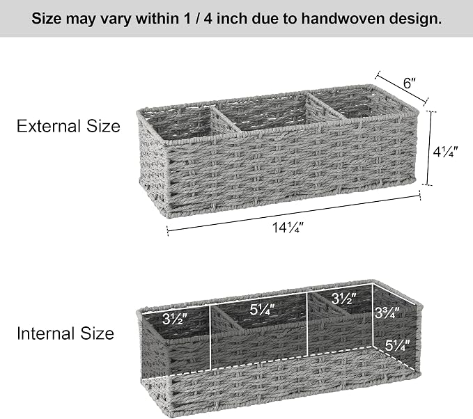 StorageWorks 3-Section Wicker Baskets - Image 6
