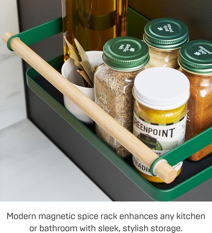 YAMAZAKI Home Tosca Magnetic Spice Storage Rack Organizer - Image 4
